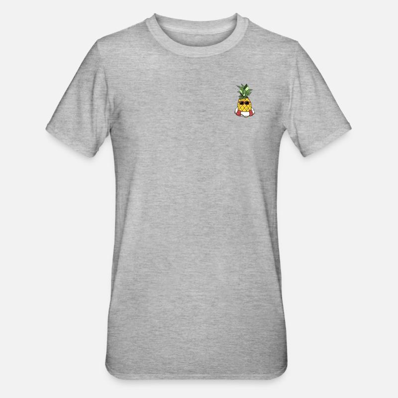 Ananas - Unisex Polycotton T-Shirt - Grau meliert