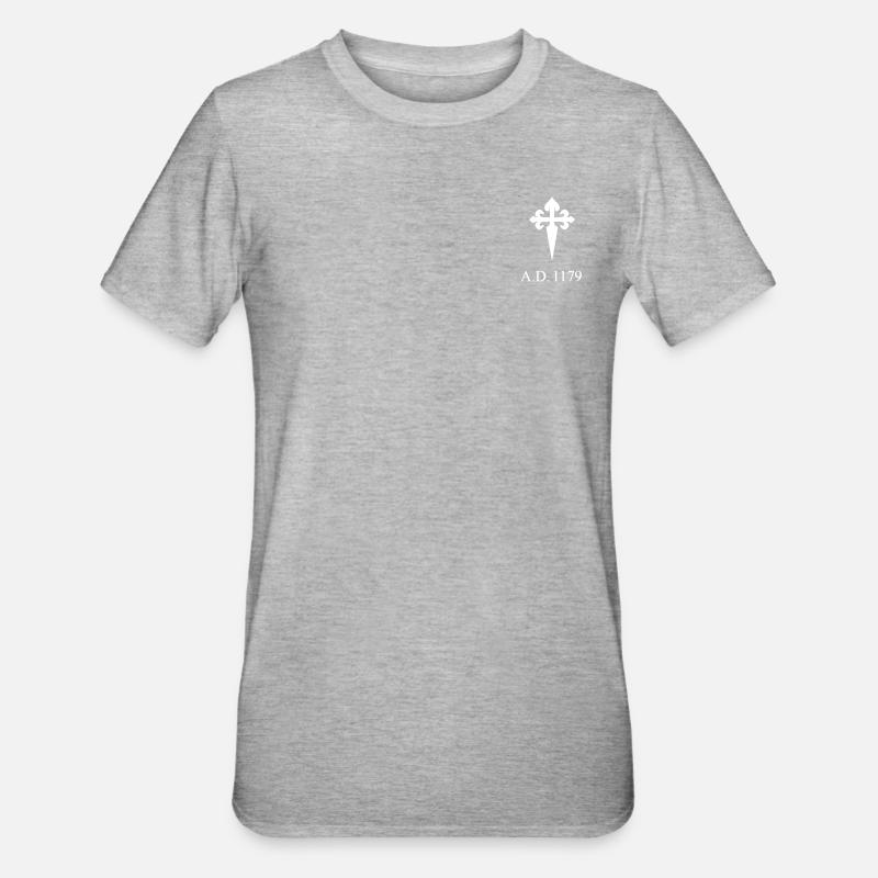 1179 Croix de Saint-Jacques - T-shirt polycoton Unisexe - gris chiné