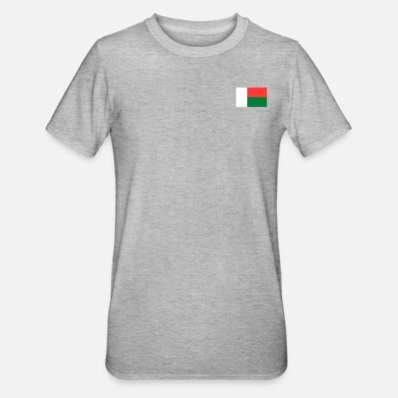 Drapeau de Madagascar - T-shirt polycoton Unisexe - gris chiné