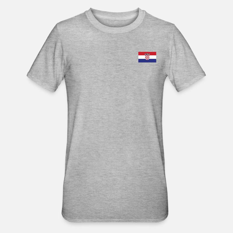 Croatia flag - Unisex Polycotton T-Shirt - heather grey