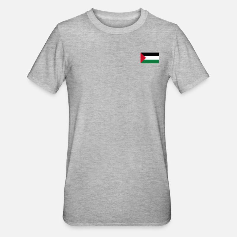 Drapeau de la Palestine - T-shirt polycoton Unisexe - gris chiné