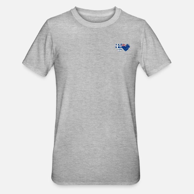 Grèce Drapeau néo-zélandais utilisé - T-shirt polycoton Unisexe - gris chiné