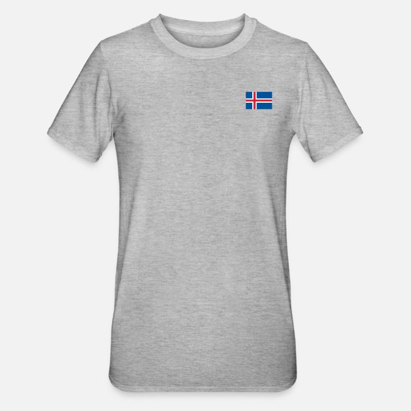 Drapeau de l’Islande - T-shirt polycoton Unisexe - gris chiné