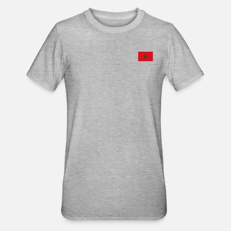 Drapeau du Maroc - T-shirt polycoton Unisexe - gris chiné