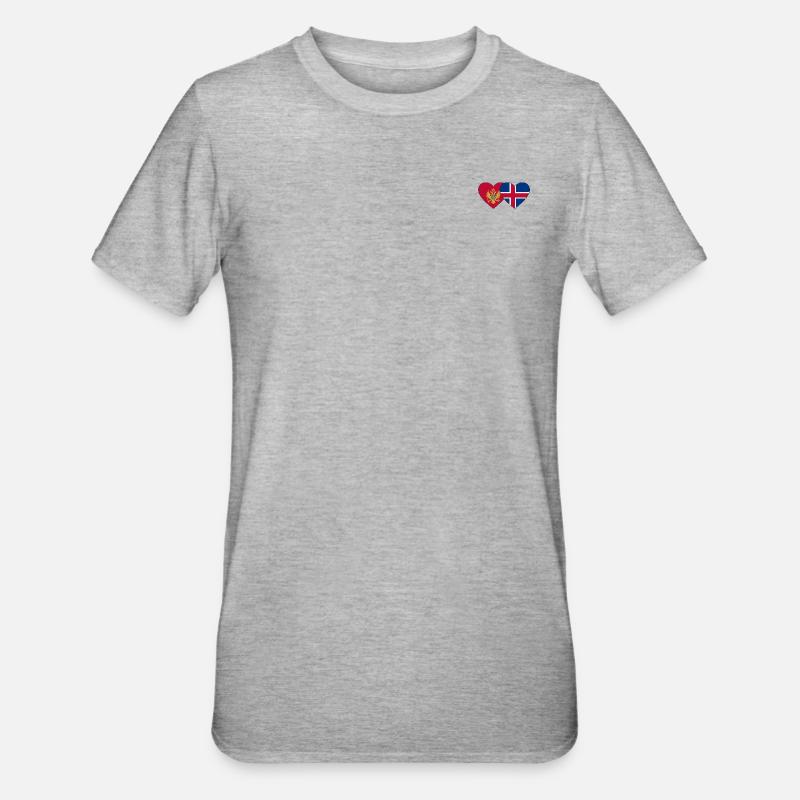 Monténégro Drapeau de l’Islande - T-shirt polycoton Unisexe - gris chiné
