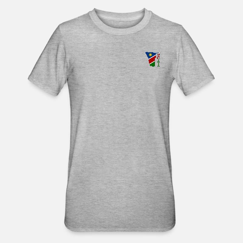 Namibia Map Flag - Unisex Polycotton T-Shirt - heather grey