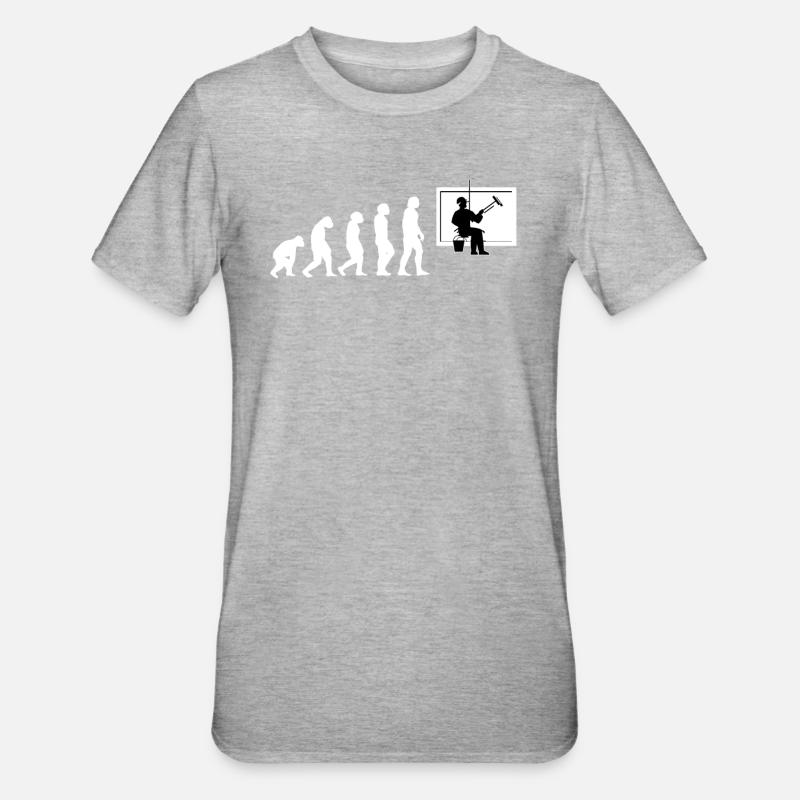 Window cleaner evolution - Unisex Polycotton T-Shirt - heather grey