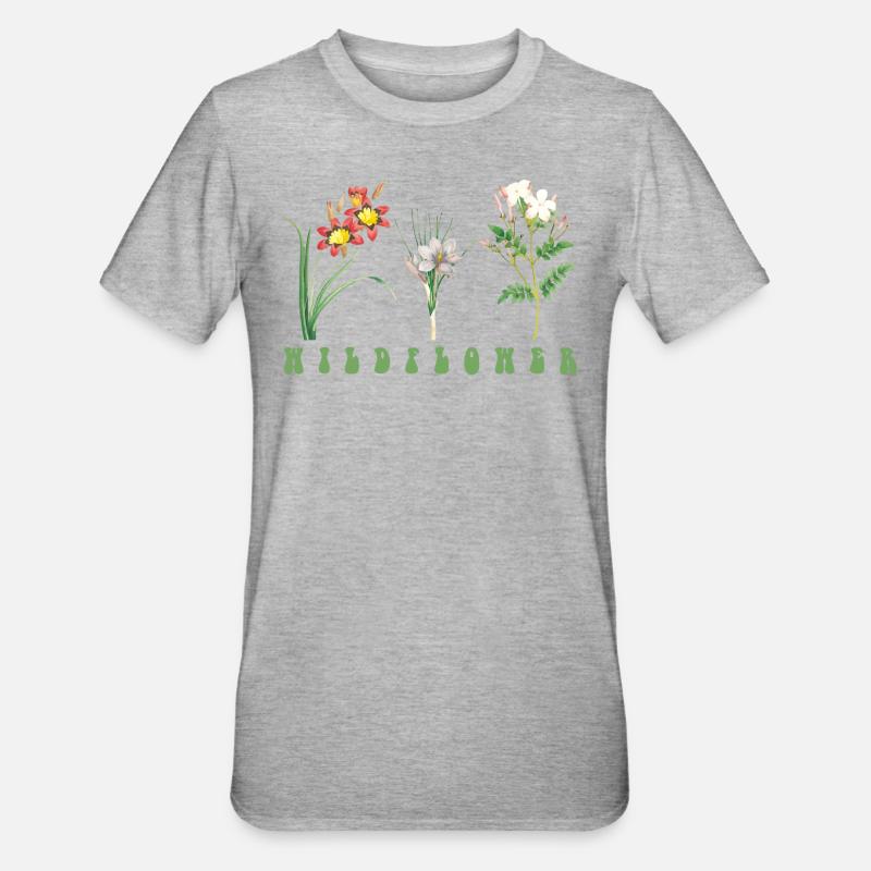 Fleur - T-shirt polycoton Unisexe - gris chiné