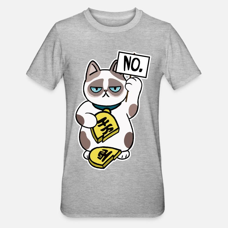 Conception de chat malchanceux - T-shirt polycoton Unisexe - gris chiné