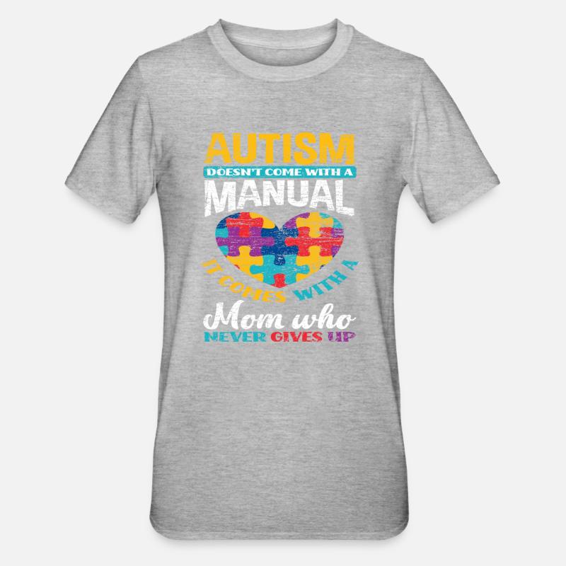 Autismus Mutter - Unisex Polycotton T-Shirt - Grau meliert
