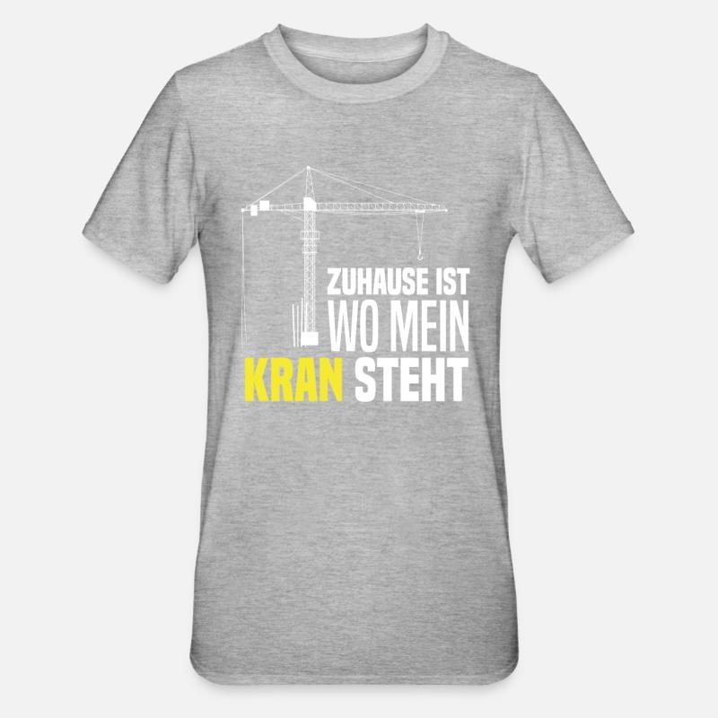Kran Kranführer - Unisex Polycotton T-Shirt - Grau meliert