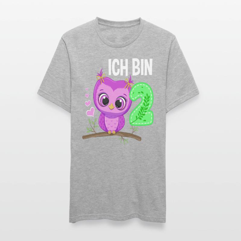 Ich Bin 2 Eule 2. Geburtstag Eulen Mädchen Unisex Polycotton T-Shirt
