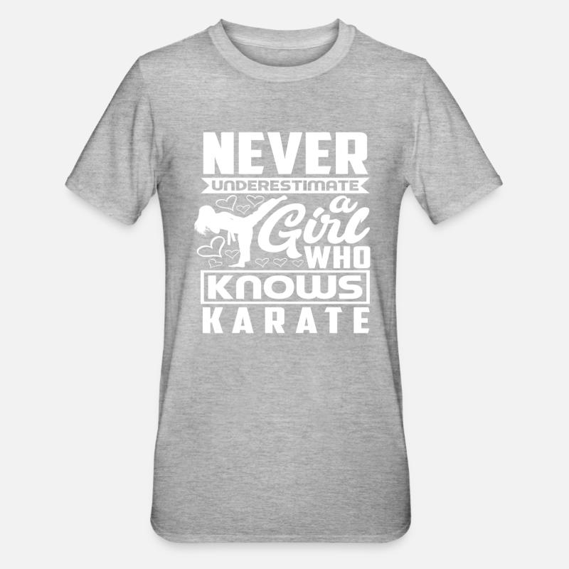 Karate Mädchen Geschenk - Unisex Polycotton T-Shirt - Grau meliert