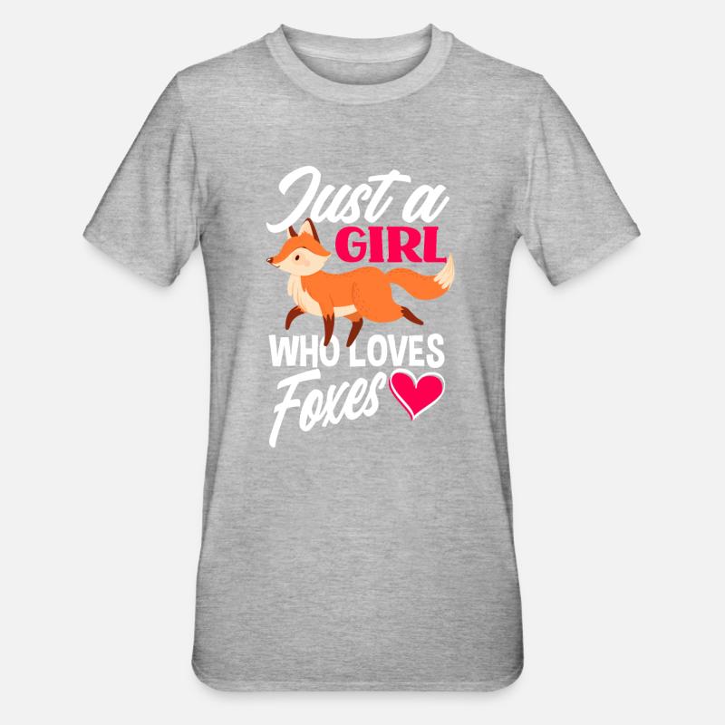 Fuchs Mädchen - Unisex Polycotton T-Shirt - Grau meliert
