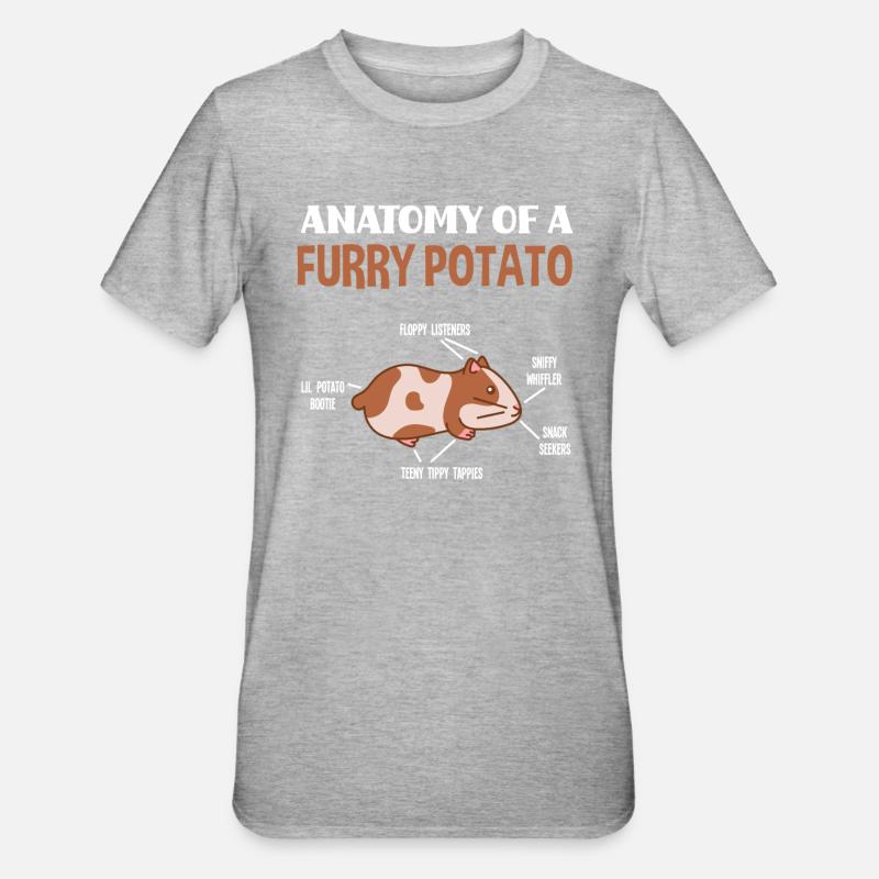 Anatomie Rongeur Cochon d’Inde - T-shirt polycoton Unisexe - gris chiné