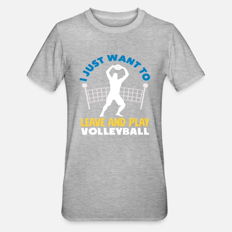 Jouez simplement au volley-ball - T-shirt polycoton Unisexe - gris chiné