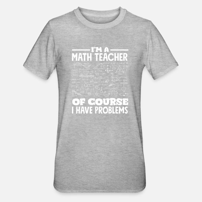 Math Teacher Math Gift - Unisex Polycotton T-Shirt - heather grey