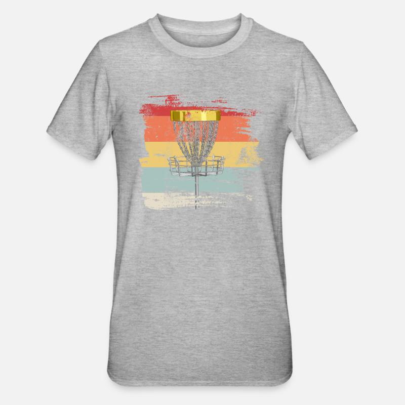 Rétro disc golf - T-shirt polycoton Unisexe - gris chiné