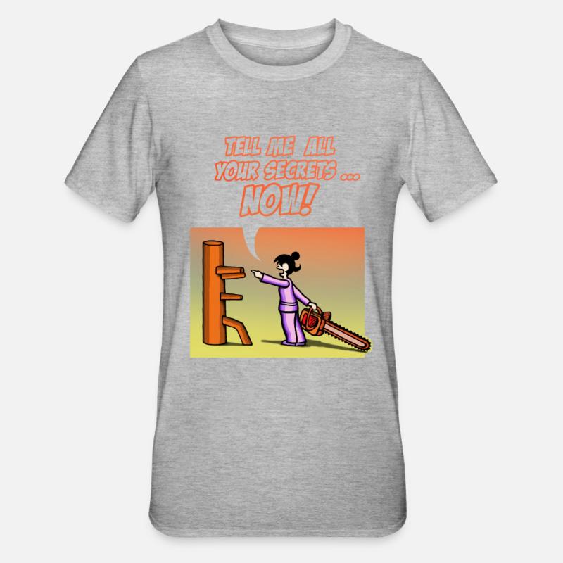 chainsaw 2016 multicol - Unisex Polycotton T-Shirt - Grau meliert