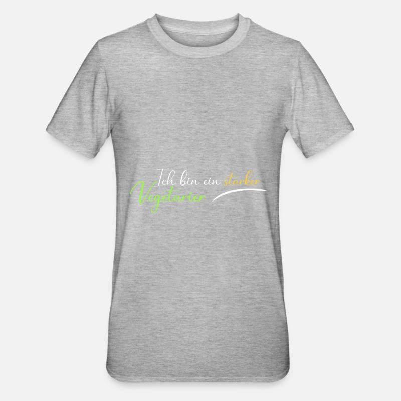 Ich bin ein starker Vegetarier - Unisex Polycotton T-Shirt - Grau meliert