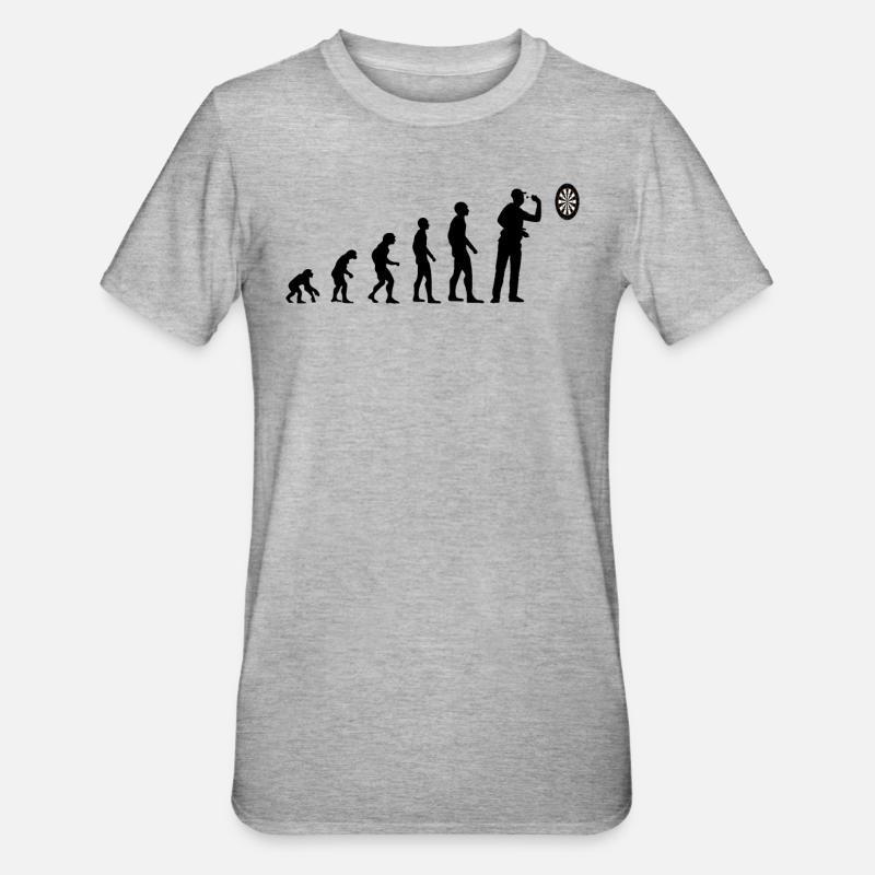 Darts Darts Player Evolution Darts Game Gift - Unisex Polycotton T-Shirt - heather grey