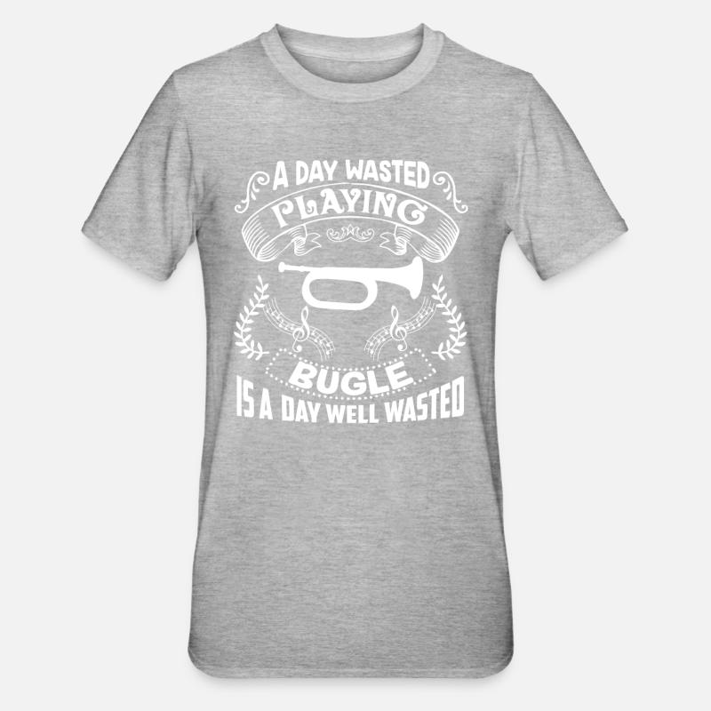 Bugle A Day Playing Bugle - Unisex Polycotton T-Shirt - heather grey