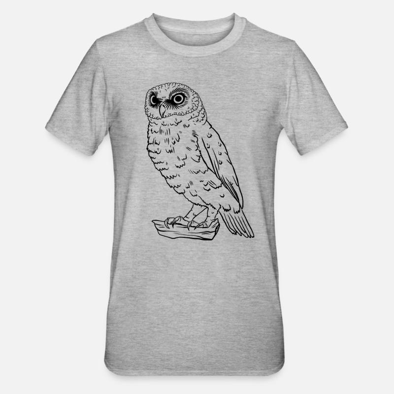 Simple Owl - Unisex Polycotton T-Shirt - heather grey