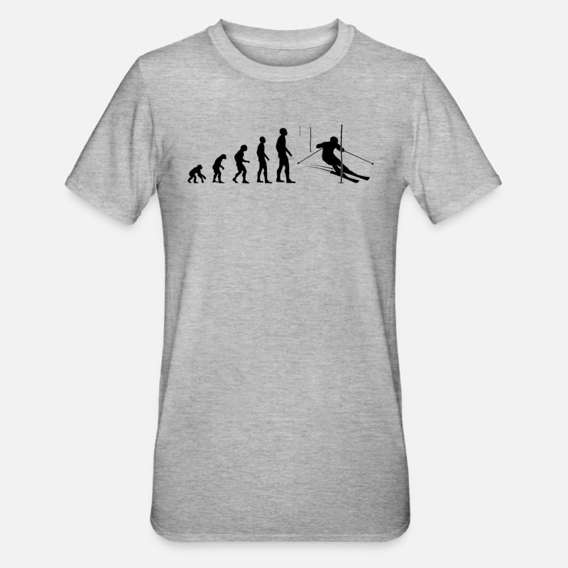 Pisten-Evolution Geschenk - Unisex Polycotton T-Shirt - Grau meliert