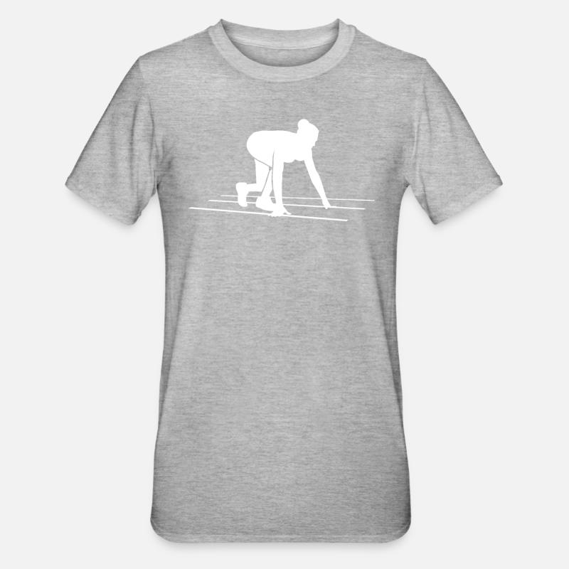 Sprint-Start Superfrau - Geschenk - Unisex Polycotton T-Shirt - Grau meliert