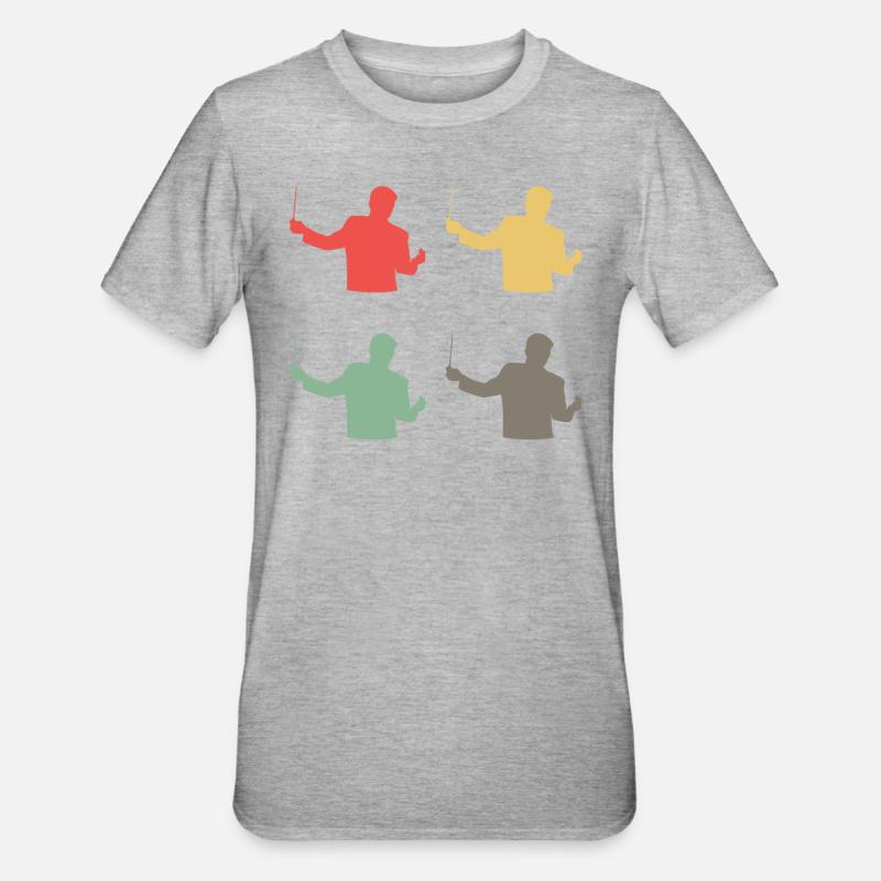 Farbige Dirigenten - Musikalisches Geschenk - Unisex Polycotton T-Shirt - Grau meliert