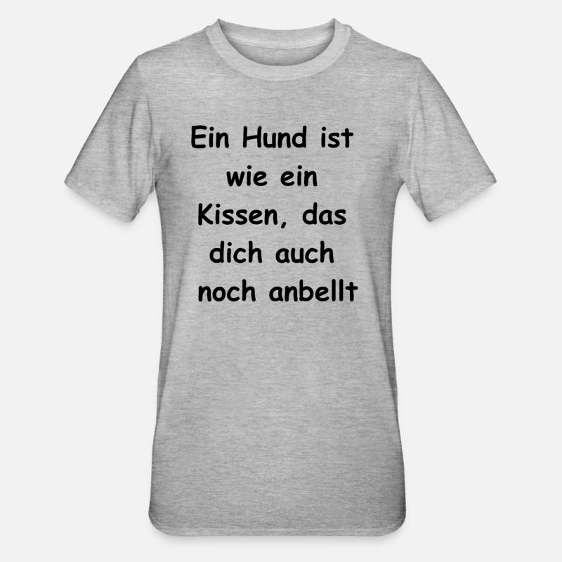 Hunde-Geschenk - Unisex Polycotton T-Shirt - Grau meliert