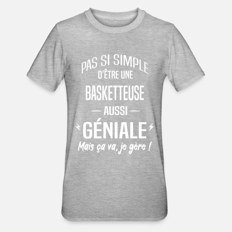 Basketteuse - T-shirt polycoton Unisexe - gris chiné