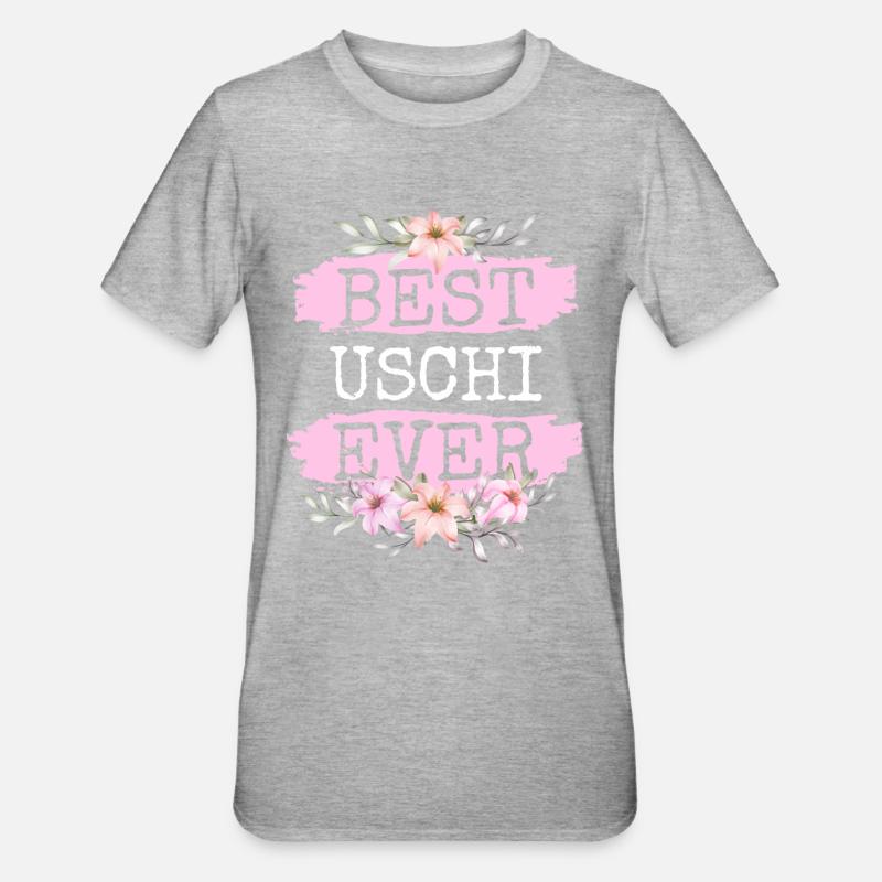 Uschi Geschenk Name Geburtstag - Unisex Polycotton T-Shirt - Grau meliert