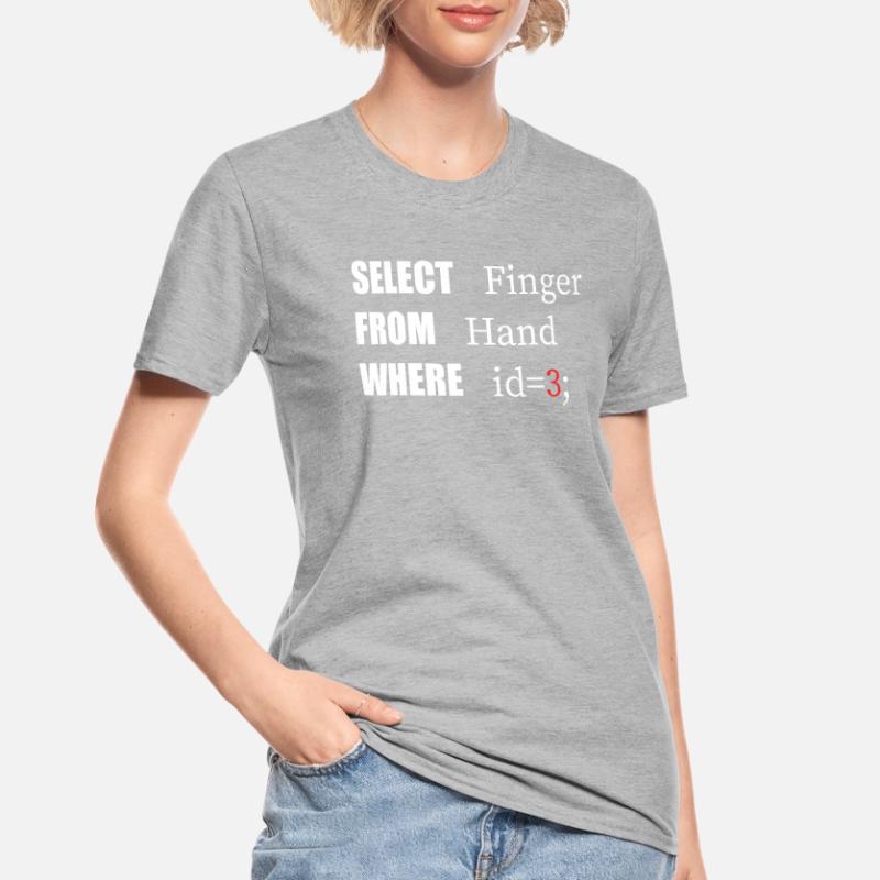 Hand Select Finger, Funny code. Coders Language Unisex Polycotton T-Shirt
