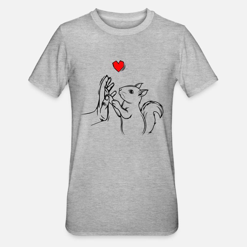 Eichhörnchen - Unisex Polycotton T-Shirt - Grau meliert
