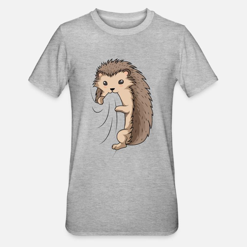 Igel - Unisex Polycotton T-Shirt - Grau meliert