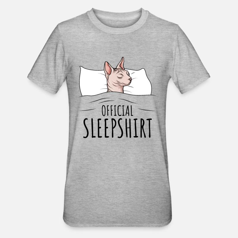 Sphynx Katze - Unisex Polycotton T-Shirt - Grau meliert