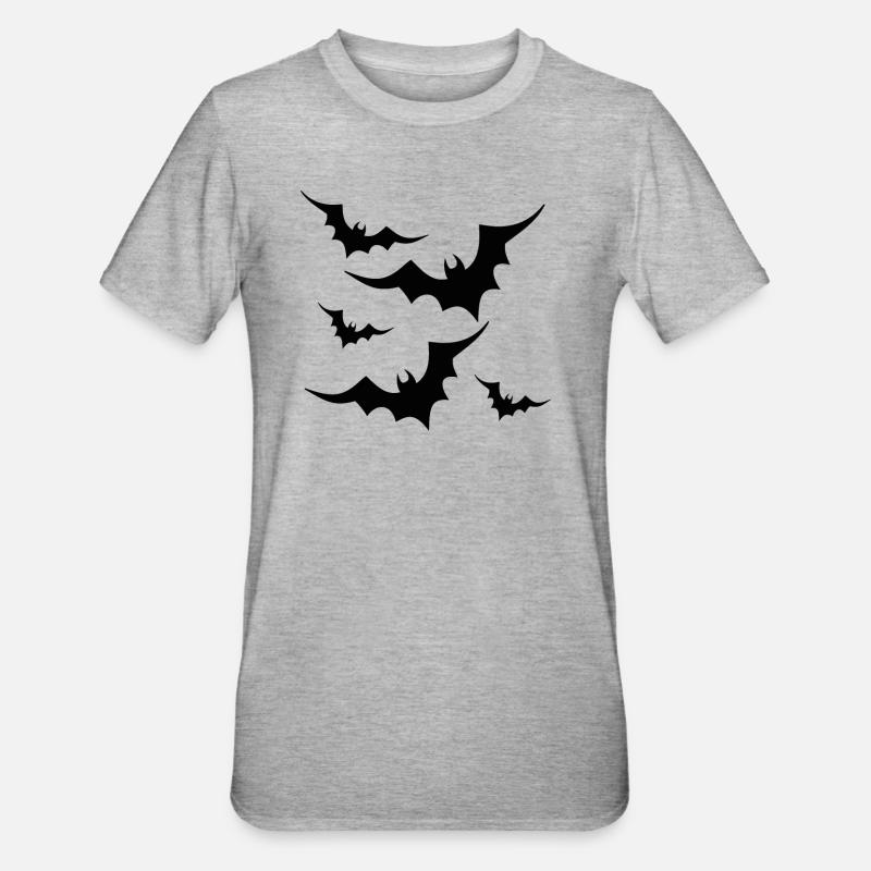 Fledermaus - Unisex Polycotton T-Shirt - Grau meliert
