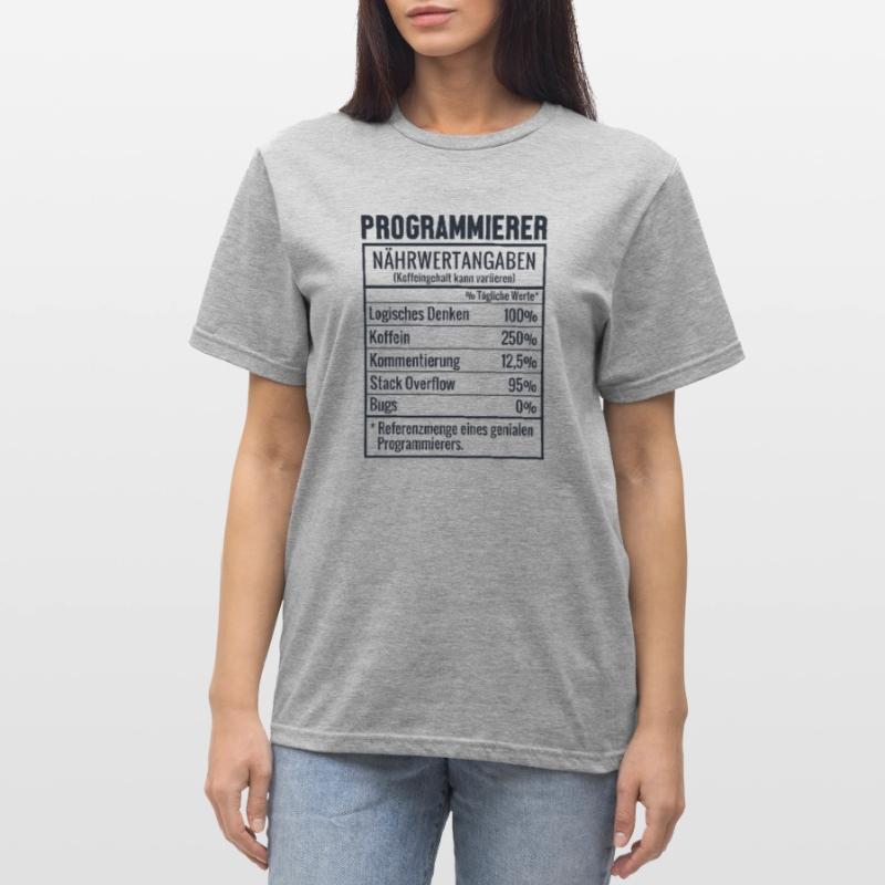 Programmierer Nährwertangaben Developer Coder Unisex Polycotton T-Shirt