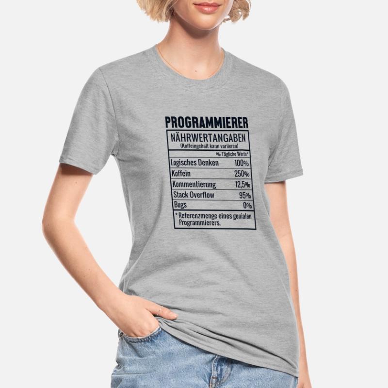 Programmierer Nährwertangaben Developer Coder Unisex Polycotton T-Shirt