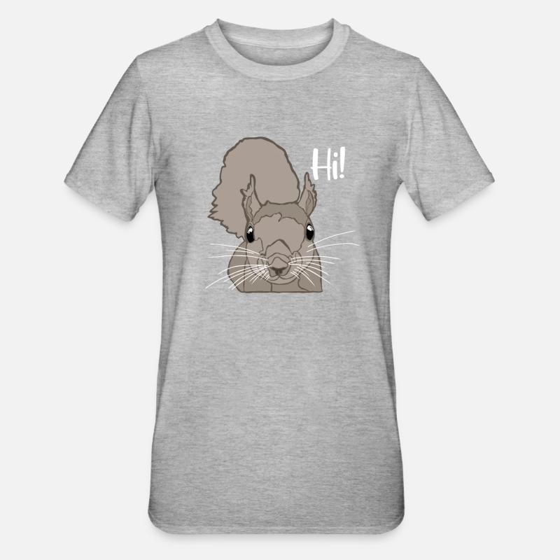 Grauhörnchen Squirrel Fuchshörnchen Eichhörnchen - Unisex Polycotton T-Shirt - Grau meliert