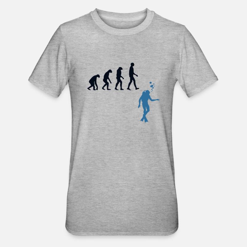 Scuba Diving Evolution Taucherflossen - Unisex Polycotton T-Shirt - Grau meliert