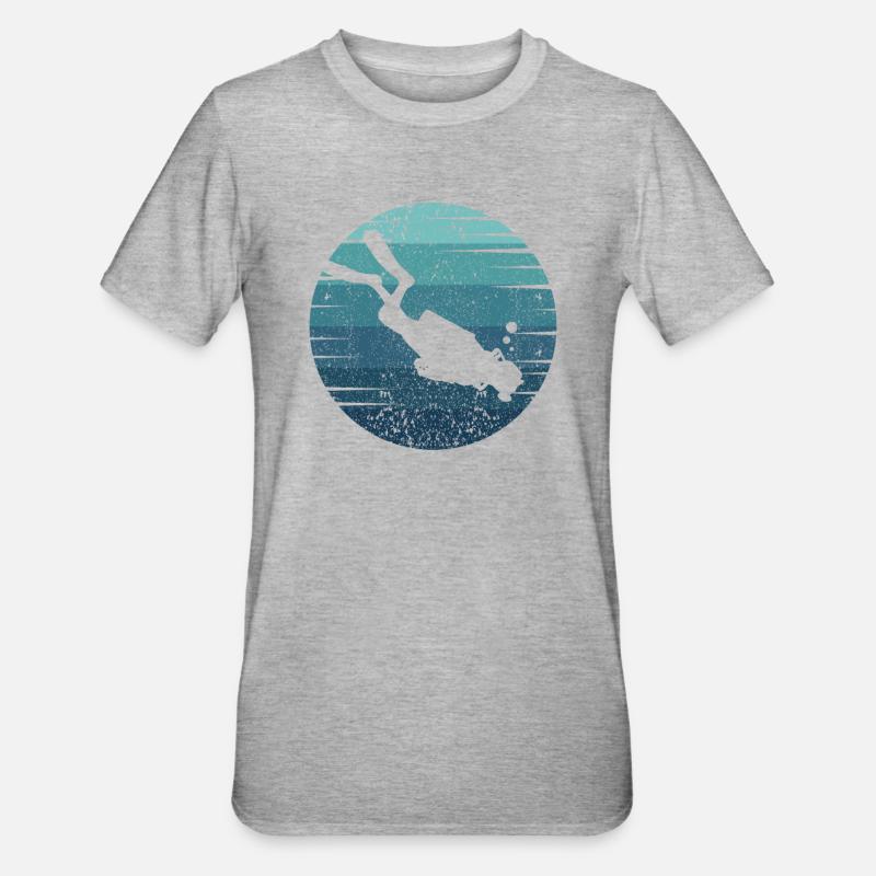 Palmes de plongée Lunettes de plongée Masque de plongée Diver Diver - T-shirt polycoton Unisexe - gris chiné
