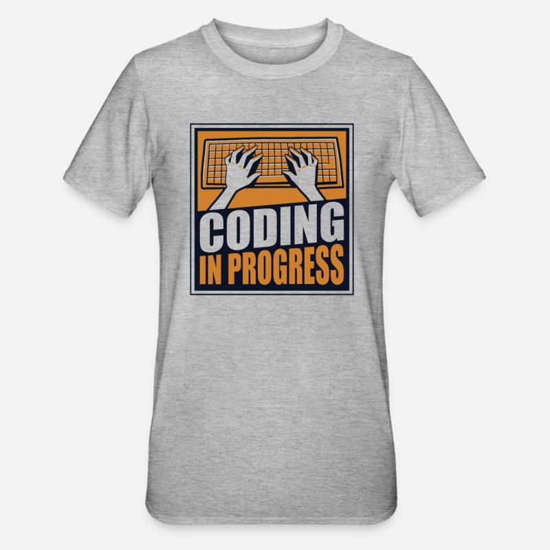 Coding In Progress Softwareingenieur Developer - Unisex Polycotton T-Shirt - Grau meliert