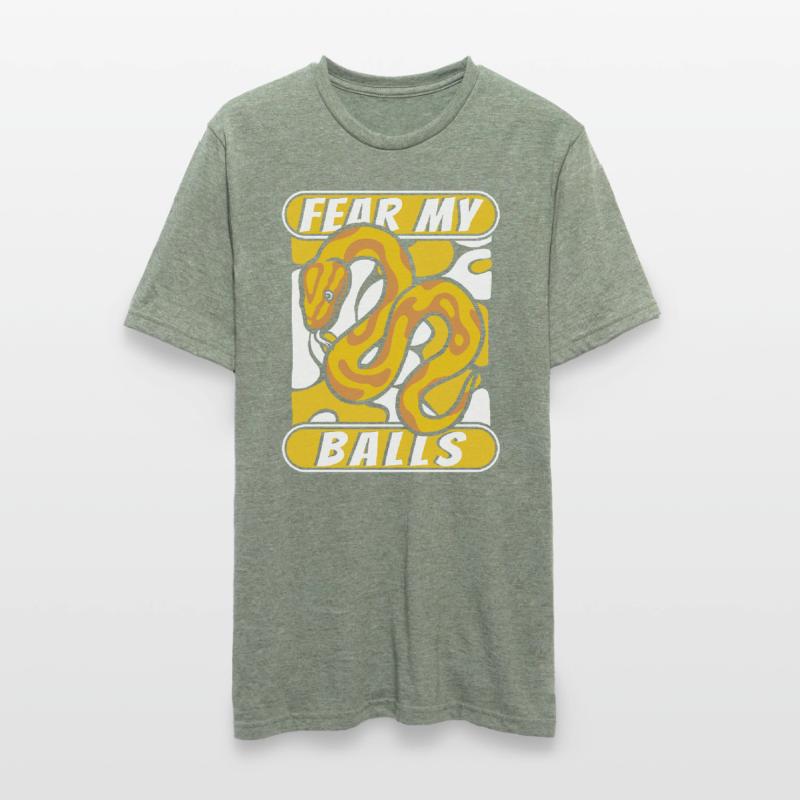 Fear My Balls Python Snake Banana Ball Python T-shirt polycoton Unisexe