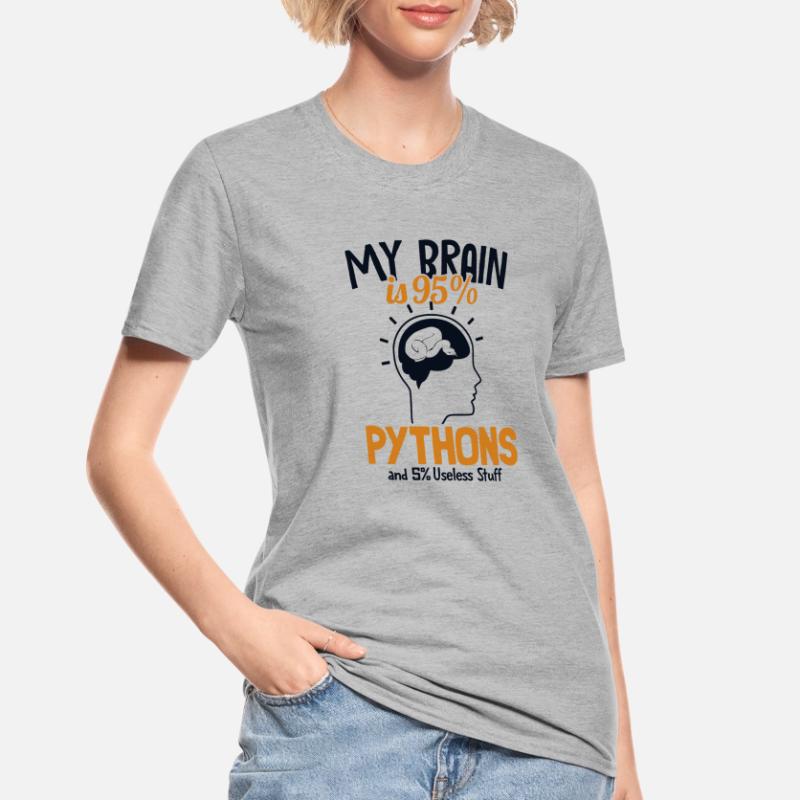 My Brain is 95% Pythons Python Schlange Banana Unisex Polycotton T-Shirt