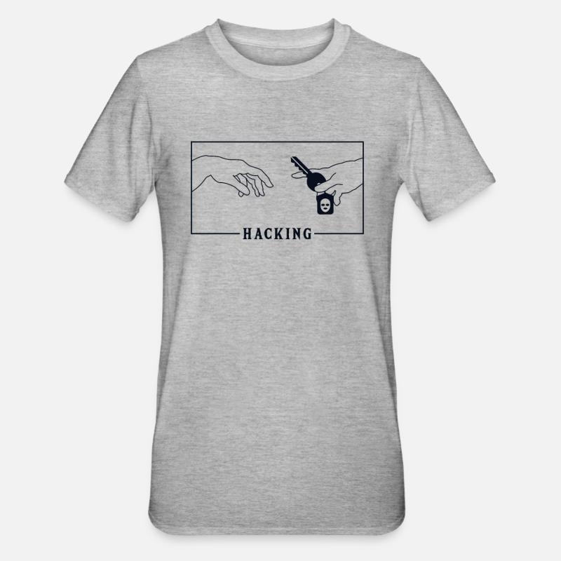 Michelangelo Création d’Adam Hacking Sniffer - T-shirt polycoton Unisexe - gris chiné