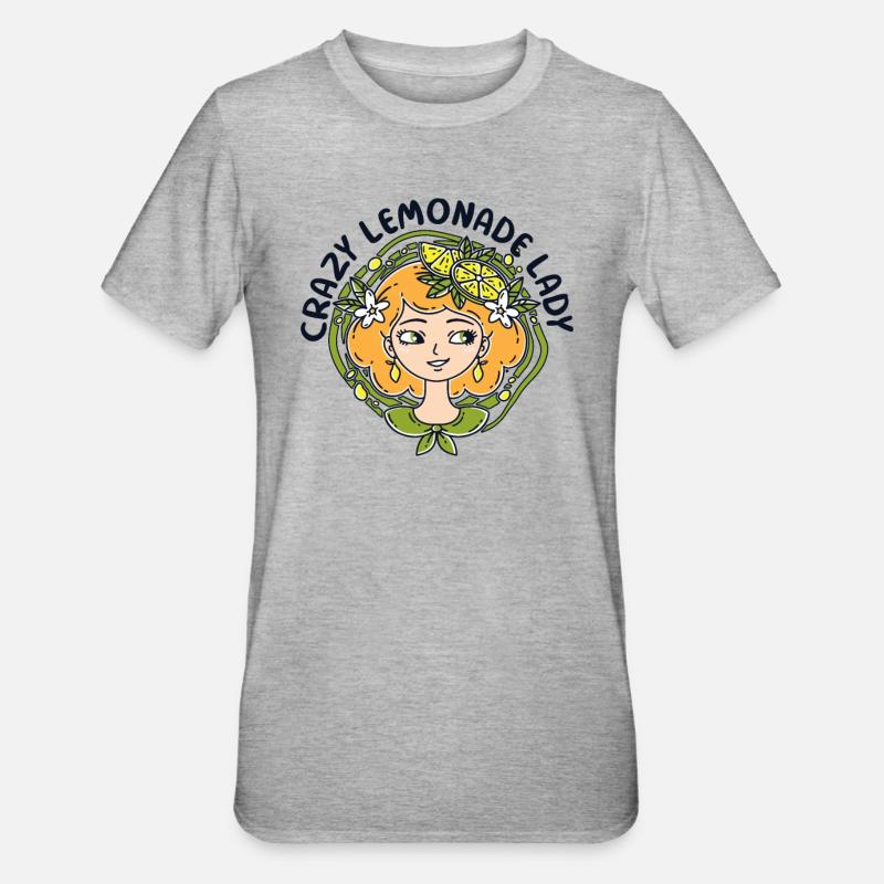 Crazy Lemonade Lady Lemonade Lemonade - Unisex Polycotton T-Shirt - heather grey