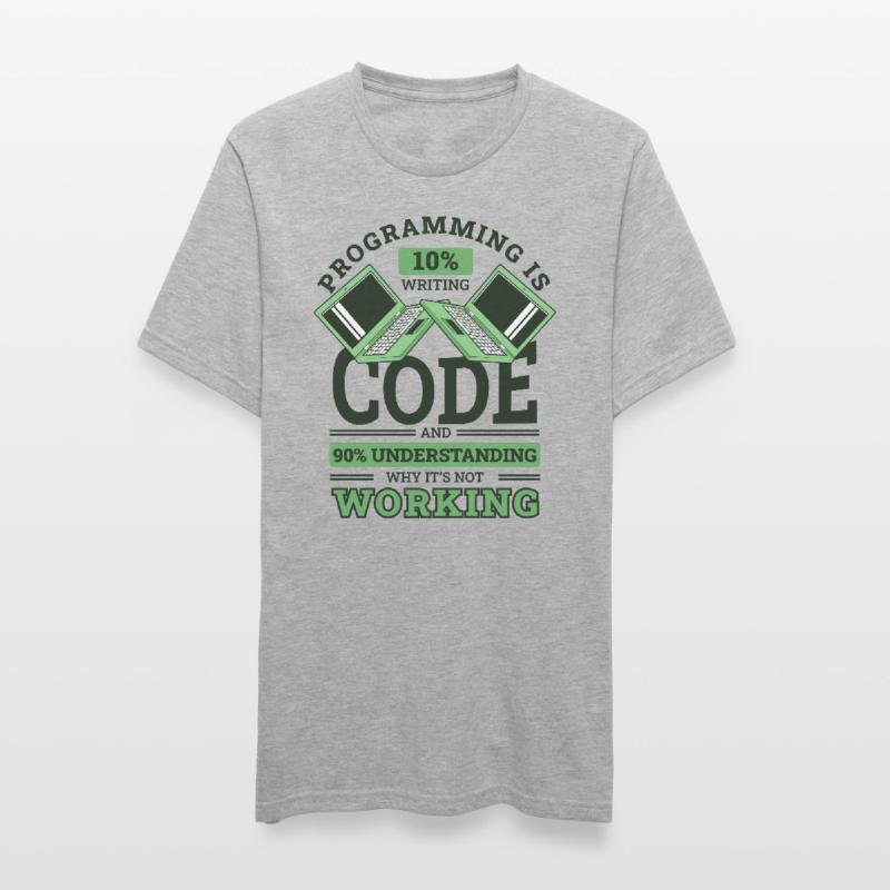 Programming 10% Writing 90% Not Working Coder Unisex Polycotton T-Shirt