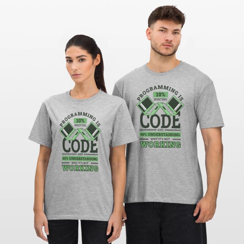 Programming 10% Writing 90% Not Working Coder Unisex Polycotton T-Shirt